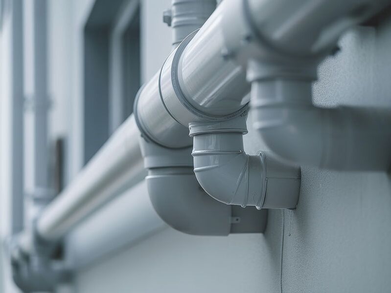 Rohre einer Erdgasleitung mit Informationen zu Gaswerten und Brennwerten